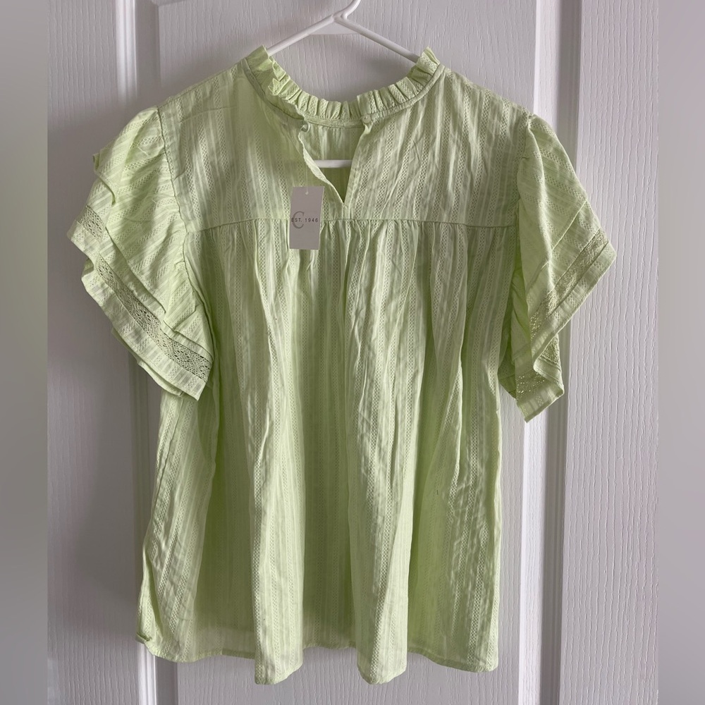 Blouse Xl Top NWT GREEN  blouse